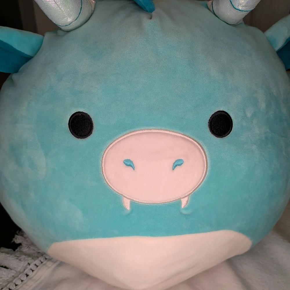 Squishmallow Blue Plush Dragon Pillow Avrill